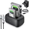 ORICO Dual Bay Docking Station Hard Disk USB 3.2 Gen1 per HDD SSD SATA da 2,5 e 3,5 Pollici, Case Externo per Disco Rigido Fino a 40TB con UASP e Cavo 2-in-1 (DD28C3)