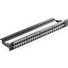 deleyCON 48 Porte Patch Panel Pannello Patch Modulare per Moduli RJ Keystone 1HE (1U) 19 Pollici Montaggio Rack CAT5 CAT6 CAT7 CAT8 Compatibile LAN Rete Nero