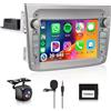 Hodozzy 【2+64G】Hodozzy Carplay Autoradio per Alfa Romeo MITO 2008-2016,7 Pollici Stereo auto Bluetooth con Android Auto/WiFi/GPS/RDS/FM/USB+Telecamera Retromarcia