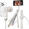 Spigen Treppiede One Push S581W, Bastone Selfie 168,5cm, Apertura Automatica, MagSafe Doppio, Bluetooth 4.2, Compatibile con iPhone, Galaxy, Pixel, Xiaomi, OnePlus e altri - Dune Beige