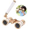 143 Occhiali Opera/Binocolo, 3 X 25 Occhiali da teatro Mini Binocolo per donne ragazze bambini per corse di cavalli a teatro classico per signora (Prisma BAK-7)(bianco)