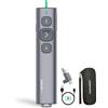 NORWII USB-C Clicker per presentazioni con puntatore verde, clicker ricaricabile per PowerPoint, telecomando per presentazioni, Presentatore Wireless a Lungo Raggio per Tablet/Laptop/e-Book
