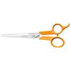 Fiskars Classic Forbici per Capelli, Con Appoggio per le Dita | Per Destrimani e Mancini, Lunghezza Totale: 17 cm, Qualità Acciaio/Plastica, Arancione, 1075062