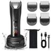 Ualans Rasoio Elettrico Corpo Uomo, Depilatore Corpo Uomo 2 in 1 con Luce LED e Display, con Base di Ricarica, IPX7 per Uso a Secco e Bagnato, Rasoio Intimo per Petto, Gambe, Ascelle e Inguin