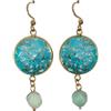Lunix Orecchini Dipinti Pendenti Cabochon, Idea Originale per Regalo Natale,Fatto a Mano, Gioielli Donna Sicilia con Perline Naturali(Amazzonite Ramo di Mandorlo)
