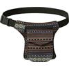 MIGURA Marsupio grande uomo e donna marsupio laterale sportivo impermeabile per riporre cellulare borsa in vita marsupio viaggio corsa farfalla festa e festival hippy etnico bianco nero, Bianco nero, M