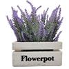 Aisamco Fiori di Lavanda Artificiale in Scatola di Legno Rami di Lavanda Finti Piante Piante in Vaso Pianta di Fiori Artificiali per Decorazioni Floreali per Feste di Nozze