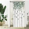 Uiiooazy Tenda Doccia Antimuffa, Tenda da Doccia Piccola 90x180cm Foglie Verde Eucalipto Tavola di Legno Grigio Tende da Bagno Tessuto Lavabile Impermeabile Tende per Vasca da Bagno con 6 Anelli