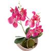 Aisamco Fiori di orchidea artificiali con vaso bianco Fiori di phalaenopsis finti in plastica con vaso di fiori artificiali per la decorazione dell'ufficio di nozze a casa