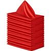 Wambere 12 tovaglioli di stoffa quadrati, riutilizzabili Napkins Cloth, tovaglioli lavabili, decorazione da tavolo per interni ed esterni, feste, matrimonio, compleanno, famiglia, rosso, 43 x 43 cm
