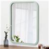 AOAOPQ Specchio da bagno rettangolare rotondo con cornice verde chiaro vanità per parete 50 x 71 cm grande specchio moderno decorativo per soggiorno soggiorno fattoria