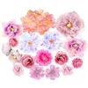 MWOOT 17 Pezzi Teste di Fiori Artificiali, Fiori Finti per Decorazioni, Capolini Finti Misti, Rose Peonia Ninfea Finte per Fai da te Corona Torta Bouquet Da Sposa Matrimonio Festa Casa Giardino(Viola)