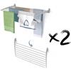 foxydry Fold stendibiancheria da parete richiudibile salvaspazio, 102 cm X2 | in alluminio e acciaio inox, chiusura verso il basso, antiruggine, per terrazze e balconi, sostiene 10 kg, grigio