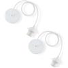 Vecys 2Pezzi E27 Lampada a Sospensione in Metallo, Portalampada a Sospensione con Cavo da 100 cm e Anello Vite, Porta Lampada da Soffitto per Bar, Caffetteria,Casa, Hotel(Bianco)