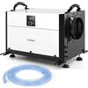 COSTWAY 58,5/73,5 L Deumidificatore Commerciale, Deumidificatore Industriale con 3 Modalità e Timer 24H, Sbrinamento Automatico per Cantina Magazzino (73,5 L/giorno Nero)