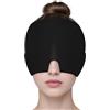 AOOWU Cappello per Emicrania, Cappello Mal di Testa Gel Ghiaccio, Fascia Mal di Testa, Confortevole Cuscinetti Terapia Caldo/Freddo per Alleviare L'emicrania, Occhi Gonfie e Sinus Stress