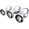 Yagaspantery 3 Pezzi Anale Metallo, Anal Butt Plug, Set Plug Anale con Cristallo Diamante, Large Medium Small Plug Anale Giocattoli del Sesso per Principianti Donne, Coppie, Uomini, Nero