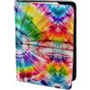 YQxwJL Custodia per passaporto in pelle con stampa hippies tie dye per donne e uomini, portafoglio da viaggio porta passaporto, nero, Taglia unica