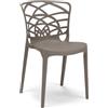 REDÒKASA Sedia in polipropilene ARMONIA, impilabile, resistente ai raggi UV, design moderno, ideale per sala da pranzo, cucina, sala d'attesa, bar, ristoranti o giardino (1, Tortora)