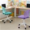 FurnitureR FR Carnation Set di 2 sedie da scrivania da Ufficio, in Tessuto, ergonomiche, Senza braccioli, Altezza Regolabile, Colore Acqua, Metallo, Viola + Aqua, 40x38.5x87cm