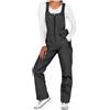 Generico Pantaloni da Sci Antivento da Uomo e da Donna, isolati, Cargo, da Snowboard, con Ginocchia rinforzate, Vita Regolabile e Taglie Forti XXL Disponibili Tutine (Black, XXXXXL)