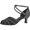 Diamant Donne Scarpe da Ballo 020-077-183 - Tessile/Mesh Nero/Argent Ologramma - 5 cm Flare [UK 4,5]