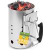 BLOSTM Accendi Fuoco per Barbecue - Extra Grande Accendi Carbonella Barbecue Avviamento Rapido, Acciaio Zincato, Maniglie di Sicurezza Isolate Termicamente - Accendi Carbonella, Grumi, Bricchette