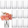 CUCUMI 12 vasi cilindrici in vetro per centrotavola, decorazioni per matrimoni, altezza 15,2 cm, portacandele in vetro per mensole, vaso floreale sfuso per fiori decorazione per la casa