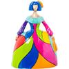 DRW Figura di una menina in resina abito multicolore 13x15x20 cm