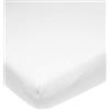 Meyco Baby Uni Molton Lenzuolo elastico per culla (proteggi-materasso impermeabile, extra elastico e traspirante, materassino in cotone 80%, dimensioni: 40 x 80/90 cm), bianco