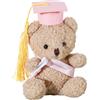 TocaFeank Orso di laurea peli, orso di laurea imbottito,Giocattolo peluche da 5,1 pollici con cappello e certificato | Souvenir di laurea per decorazioni per la casa sugli scaffali da tavola