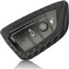 FOAMO Cover per chiave auto, compatibile con BMW 3-4 tasti (solo Keyless-Go), in silicone, colore: nero carbonio
