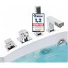 Melko Set di rubinetti per vasca da bagno, cromato, con materiale di montaggio - design elegante, senza tempo e moderno (rettangolare, 4 fori)