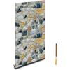 Oufdj-iPro Carta da parati autoadesiva, mattoni rossi, 44,5 x 400 cm, impermeabile, con segnalibro in legno