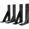 SPOROOT 4 Pezzi Reggimensola, Staffe a L per Mensole Pesanti,Staffa per Tavolo a Muro 90 Gradi Angolo Retto per Mensole in Legno Galleggianti, Nero 100x150mm