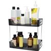 BELLE VOUS Ripiano Scaffale a 2 Livelli - Organizer Plastica per Cucina, Bagno, Armadio e Dispensa, Mobiletto o Ufficio - Organizer Spezie Cucina, Cosmetici e Articoli da Scrivania