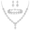 Clearine Gioielli Donna 3-Set Matrimonio Parure per Sposa - Elegante e Splendente Nuziale zircone Infinito Figure 8 Y-Collana Orecchini Braccialetto Pendenti Set Trasparente