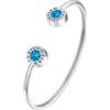 Supcare Bracciale Donna Rigido con Portafortuna Pietra, Turchese Bracciale Tennis Donna per Ragazza Amicizia Laurea, Argento Bracciale Donna Acciaio Inossidabile, Originali Gioielli Donna Regalo