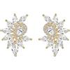 Clearine Matrimonio Goccia Orecchini per Donne Zirconia cubica Marquise Forato pendenti Sposa Gioielli Trasparente Oro-fondo