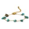 Miracles Minéraux Bracciale in acciaio inossidabile placcato oro con pietre naturali| Gioiello Elegante| fatto a mano in Francia | (Bracciale Mei | Turchese (Stabilizzato)), Taglia unica, Pietra, acciaio inox dorato