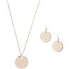 Happiness Boutique Parure Gioielli Circolari in Oro Rosa | Piccoli Orecchini e Collana con Pendente Cerchio Pieno in Design Minimal Geometrico