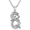 YEESIA Collana con drago da donna, in argento Sterling 925, con spada di drago, vintage, idea regalo per donne, 51 cm (Länge der Kette), Argento sterling