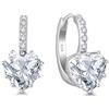 Starchenie Orecchini Donna Sterlina Argento 925 Cuore Zirconi Pietra Portafortuna Orecchini Compleanno Gioielli
