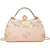 CORIOS Borsetta da Sera da Donna Clutch in Ricami Borsa Sposa Pochette Piccolo con Catena Elegante Gorgeous Borsa a Spalla a Tracolla per Cerimonia Cocktail Ballo Festa Rosa