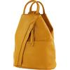 modamoda de - T180 - ital Borsa da donna zaino in nappa, Colore:Giallo Senape