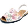 Avarca Sandali da donna in pelle Menorquina scarpe estive colorate motivo floreale, Multi Flower, 41 EU