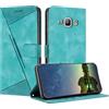 Mo-Beauty Cover per Samsung Galaxy J1, Cover Portafoglio [Shell TPU] in Pelle Sintetica Tasca Carte Antiurto Protettiva di Con Slot Premium Flip Libro Custodia per Samsung J1 (Azzurro)