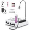 GJCrafts Fresa per unghie 4 in 1 con aspirapolvere da 80 W e filtro lavabile - Fresa per unghie elettrica professionale da 30.000 giri/min e lampada LED bianca fredda da 5 W (Bianco)