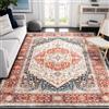 Carvapet Tappeto Corridore Antiscivolo 150x210cm Lungo Tappeti Runner Passatoia Arancione Medaglione Vintage Tappeti di Zona Lavabile Morbido Microfibra Tappeto Cucina