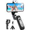 Hohem iSteady V2S Stabilizzatore per Smartphone a 3 Assi - Tracciamento AI, Portatile e Pieghevole per Android e iPhone Con Luce di Riempimento - Gimbal per Vlogging/YouTube